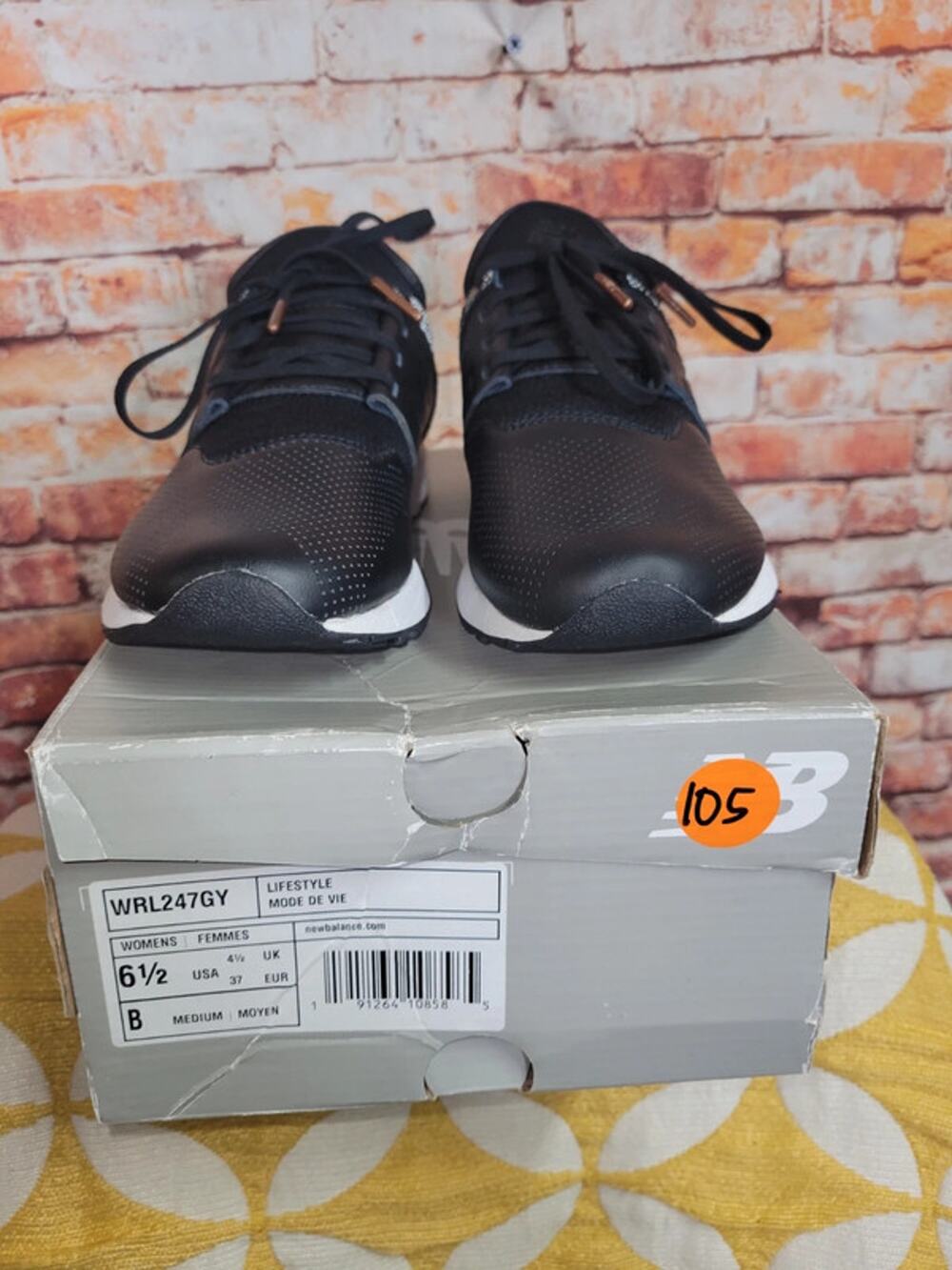 New Balance 247 Women's Sneakers Size 6.5 Black Copper Metallic